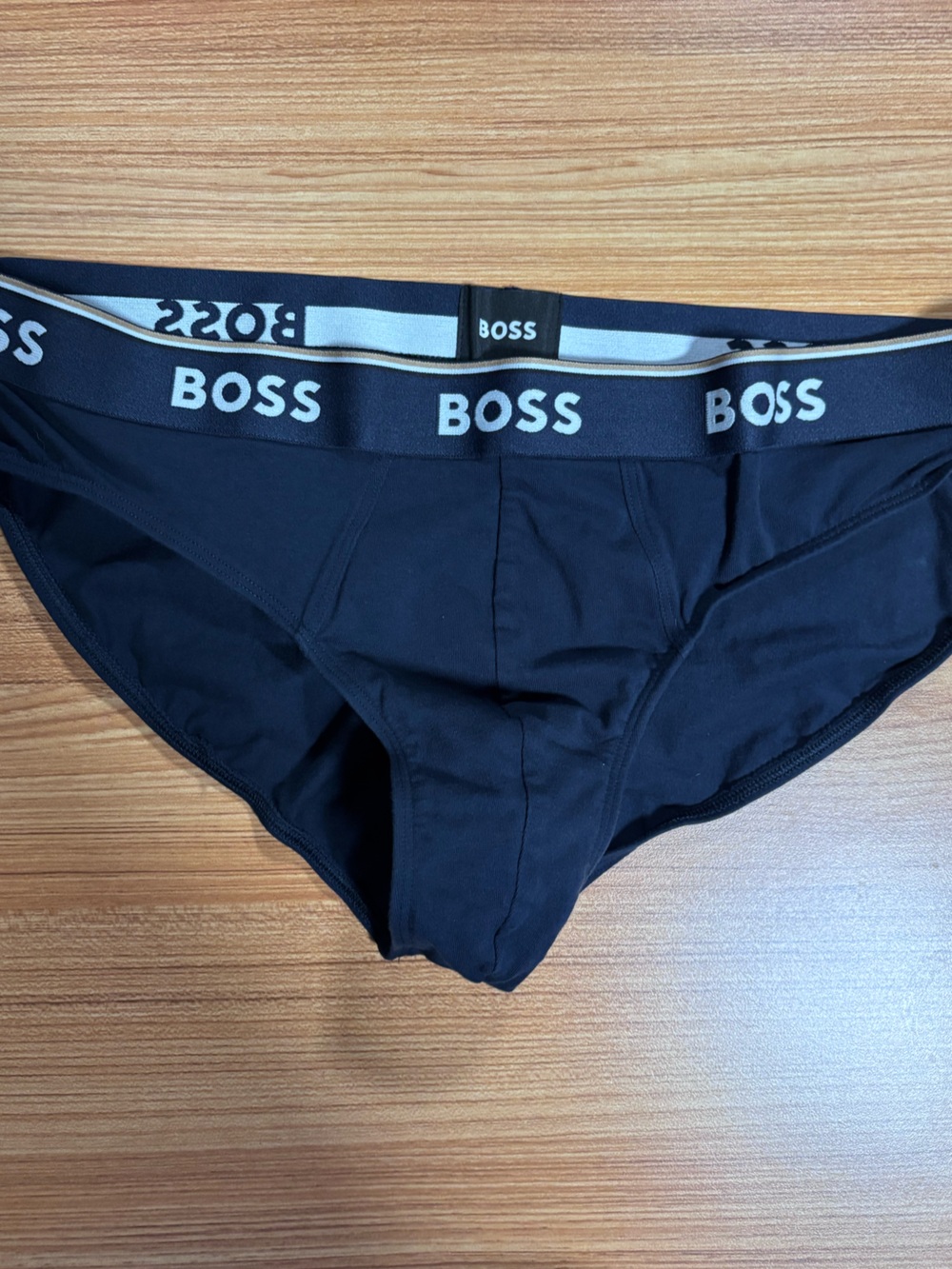 BOSS Men's Navy Briefs - BOSS Branded Cotton Blend